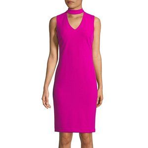 Calvin Klein Coral Pink Scuba Cutout Sheath Dress